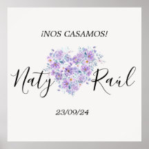 Poster Floral en Tonos Lilas