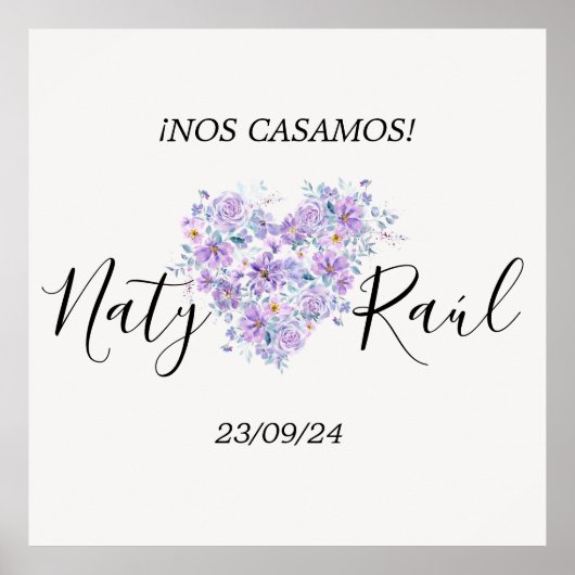 Poster Floral en Tonos Lilas (Vorne)