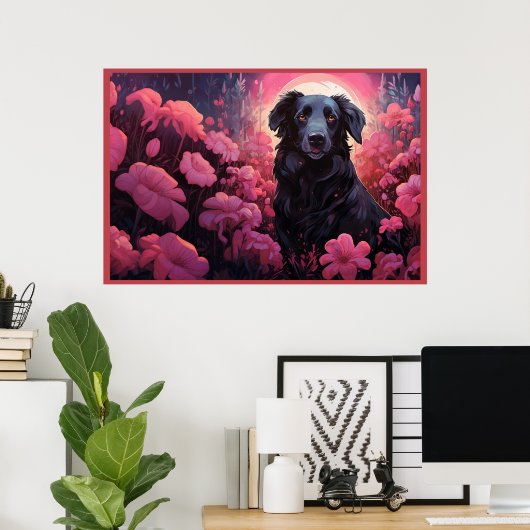 Poster Floral Pups (Heimbüro)