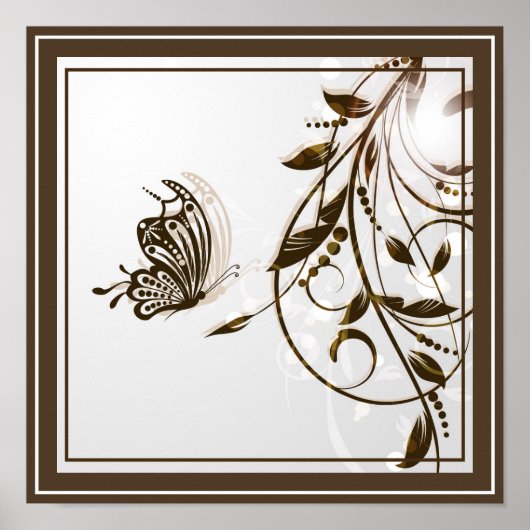 Poster-Floral und Schmetterlinge Poster (Vorne)