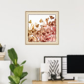 Poster-Floral und Schmetterlinge Poster (Heimbüro)
