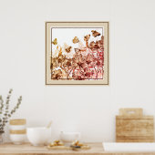 Poster-Floral und Schmetterlinge Poster (Küche)