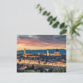 Poster Florence bei Sonnenuntergang Postkarte (Stehend Vorderseite)