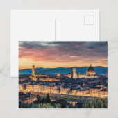 Poster Florence bei Sonnenuntergang Postkarte (Vorne/Hinten)