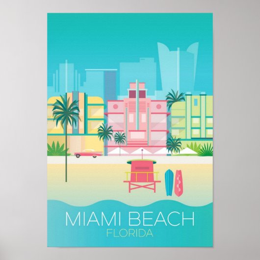 Poster - Florida Miami Beach Travel (Vorne)
