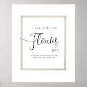 Poster FLOWER BAR für Junggesellinnenabschiede. (Vorne)