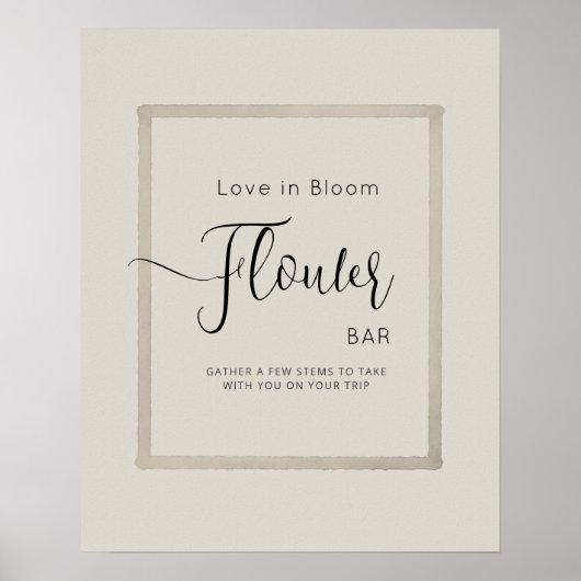 Poster FLOWER BAR für Junggesellinnenabschiede.  (Vorne)