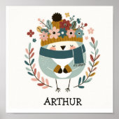 Poster Folk Art Vogelmuster (Vorne)