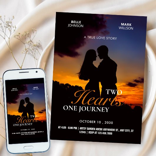 Poster-Foto für Hochzeitsromane Einladung