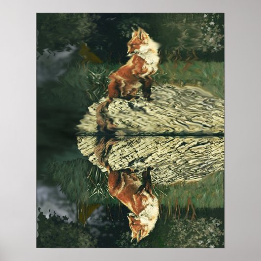 Poster - Fox am Fluss (Vorne)