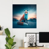 Poster Fox Snow (Heimbüro)