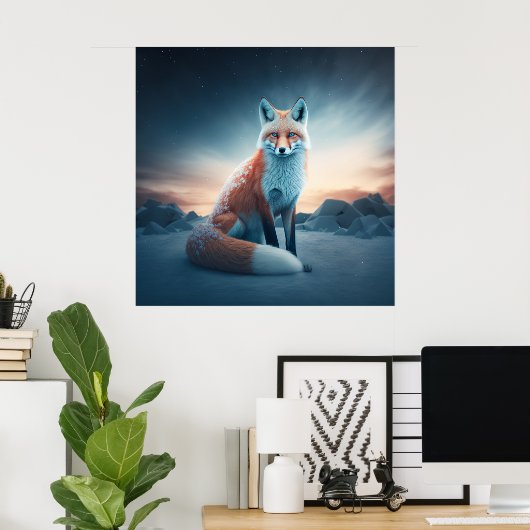 Poster Fox Snow (Heimbüro)