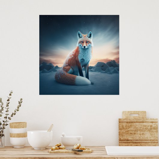 Poster Fox Snow (Küche)