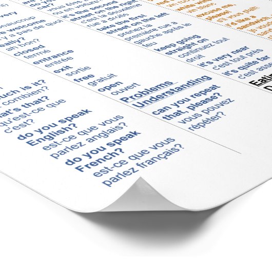 Poster Französisch (Ecke)