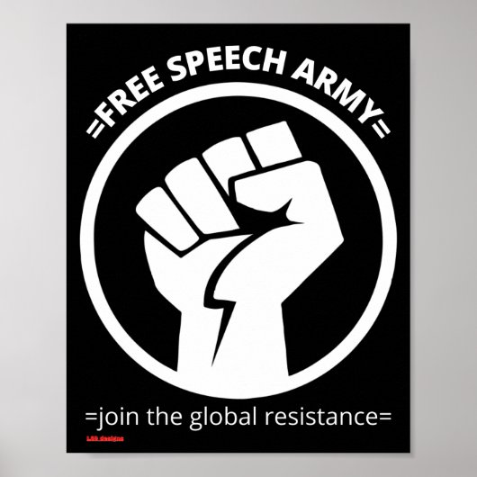 Poster "FREE SPEECH ARMY" (Vorne)