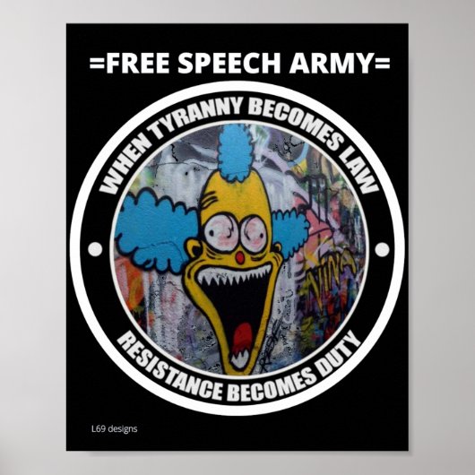 Poster "FREE SPEECH ARMY 3" (Vorne)
