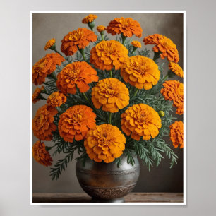 Poster Fresh Merigold Blume Bouquet Dekoration