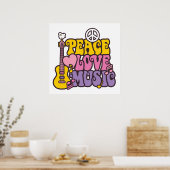 Poster Frieden, Liebe und Musik (Küche)