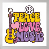 Poster Frieden, Liebe und Musik (Vorne)