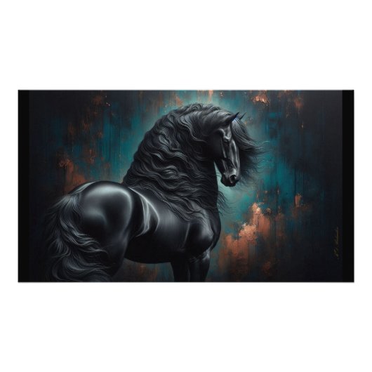 Poster Friesian Horse Gothic War Horse (Vorne)