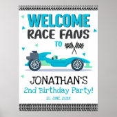 Póster  Fun 2nd Birthday Race Car Driver Poster (Vorne)
