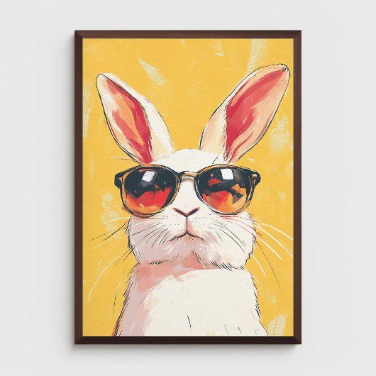 Poster Funny Bunny mit Sonnenbrille