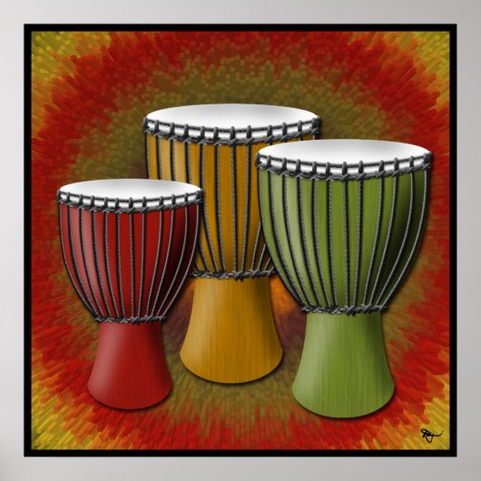 Poster für afrikanische Djembe Drum (Vorne)