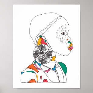 Poster für afrikanische Girl Artwork
