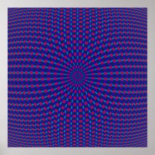 Poster für blaue und rote geometrische Kreise