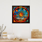 Poster für das Solarsystem aus Hartglas (Küche)