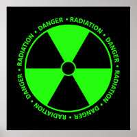 Poster für das Symbol der grünen Strahlung
