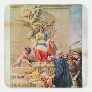 Poster für das zweite Darlehen für die Landesverte Quadratischer Aufkleber