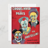 Poster für den "Cirque d'Hiver de Paris" Postkarte (Vorne/Hinten)