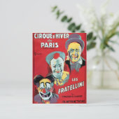 Poster für den "Cirque d'Hiver de Paris" Postkarte (Stehend Vorderseite)