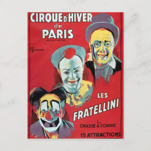 Poster für den "Cirque d'Hiver de Paris" Postkarte