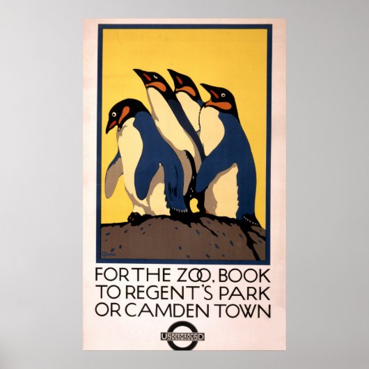 Poster für den U-Bahn-Verkehr zum Londoner Zoo (Vorne)