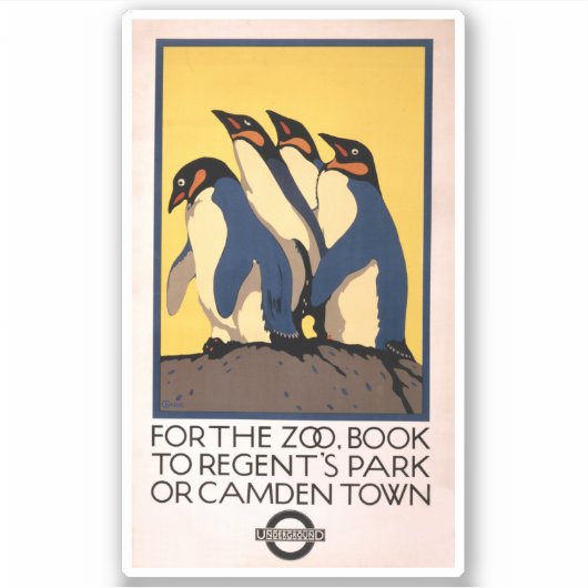 Poster für den U-Bahn-Verkehr zum Londoner Zoo Aufkleber (Vorderseite)