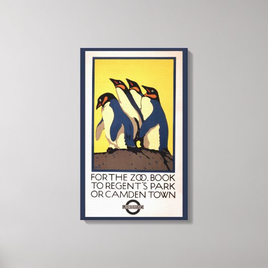 Poster für den U-Bahn-Verkehr zum Londoner Zoo Leinwanddruck (Vorderseite)