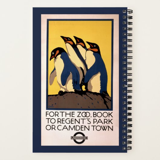 Poster für den U-Bahn-Verkehr zum Londoner Zoo Notizblock (Rückseite)