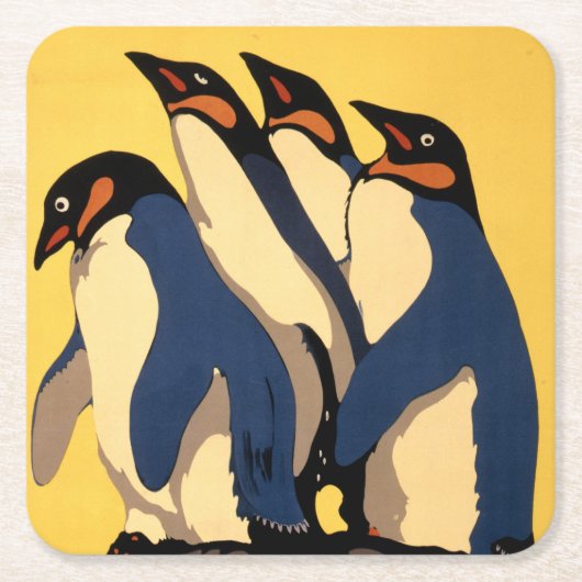 Poster für den U-Bahn-Verkehr zum Londoner Zoo Rechteckiger Pappuntersetzer (Vorderseite)