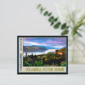Poster für die Columbia River Gorge in Oregon Postkarte (Stehend Vorderseite)