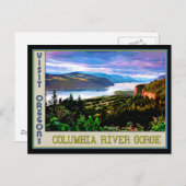 Poster für die Columbia River Gorge in Oregon Postkarte (Vorne/Hinten)