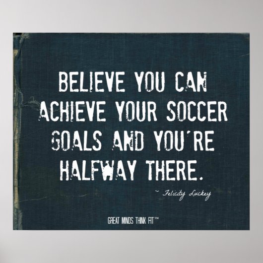 Poster für die Fußballziele im aufgerissenen Denim (Vorne)