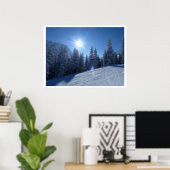 Poster für die Skipiste am frühen Morgen (Heimbüro)