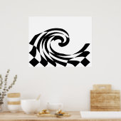 Poster für die Wave des Schachbretts (Küche)