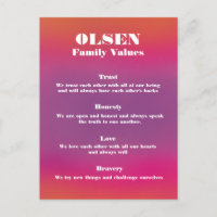 Poster für die Werte von Familiennamen individuell