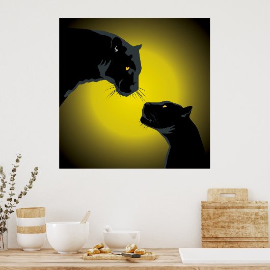 Poster für doppelte schwarze Panther (Küche)