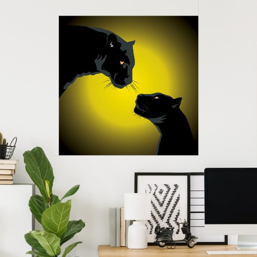 Poster für doppelte schwarze Panther (Heimbüro)
