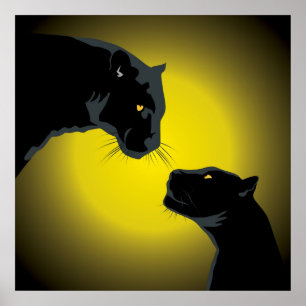 Poster für doppelte schwarze Panther