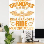 Poster für echte Grandpas-Motorräder (Heimbüro)
